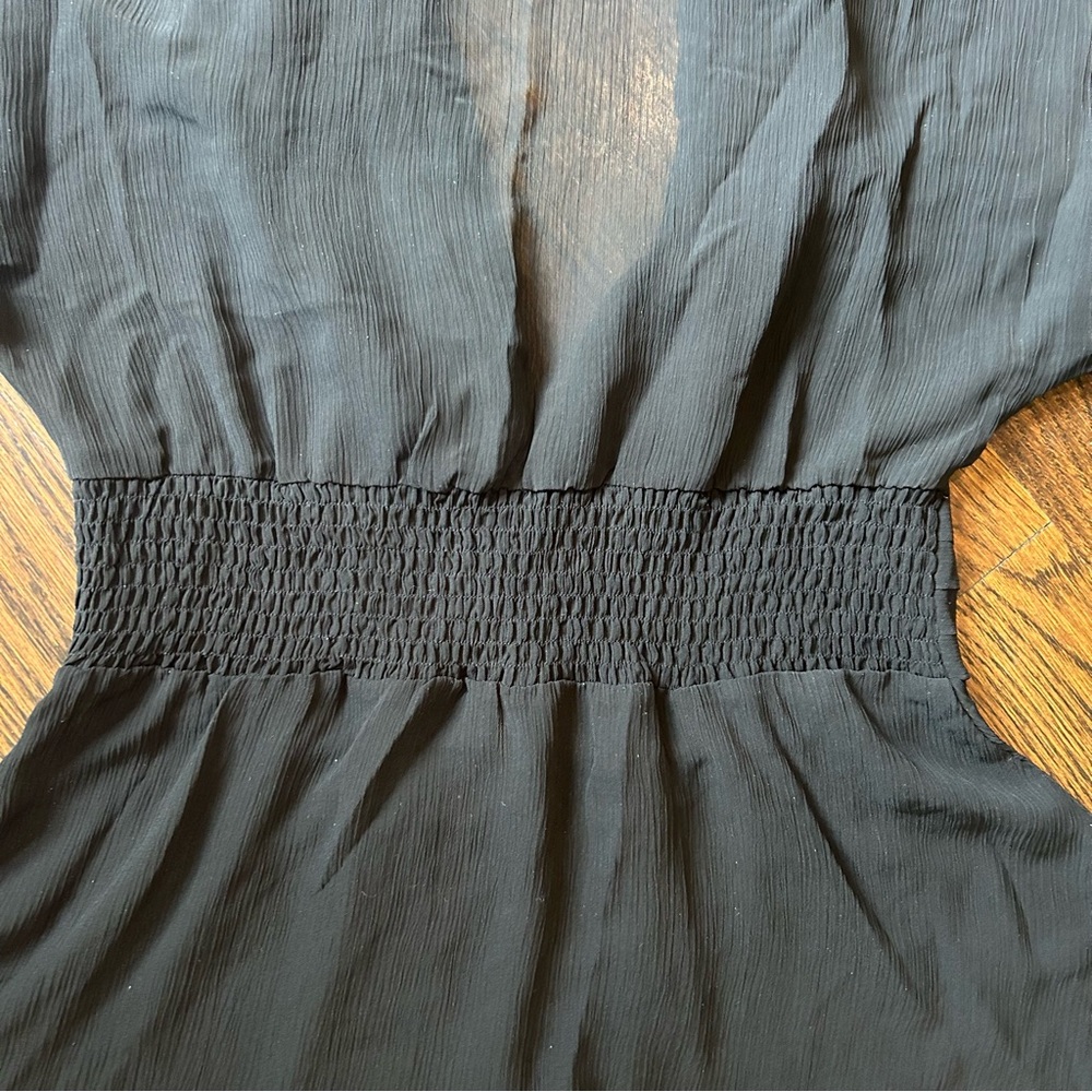 Oh Yes Y2K Black Sheer Ruffle Blouse - Size L - Picture 9 of 10